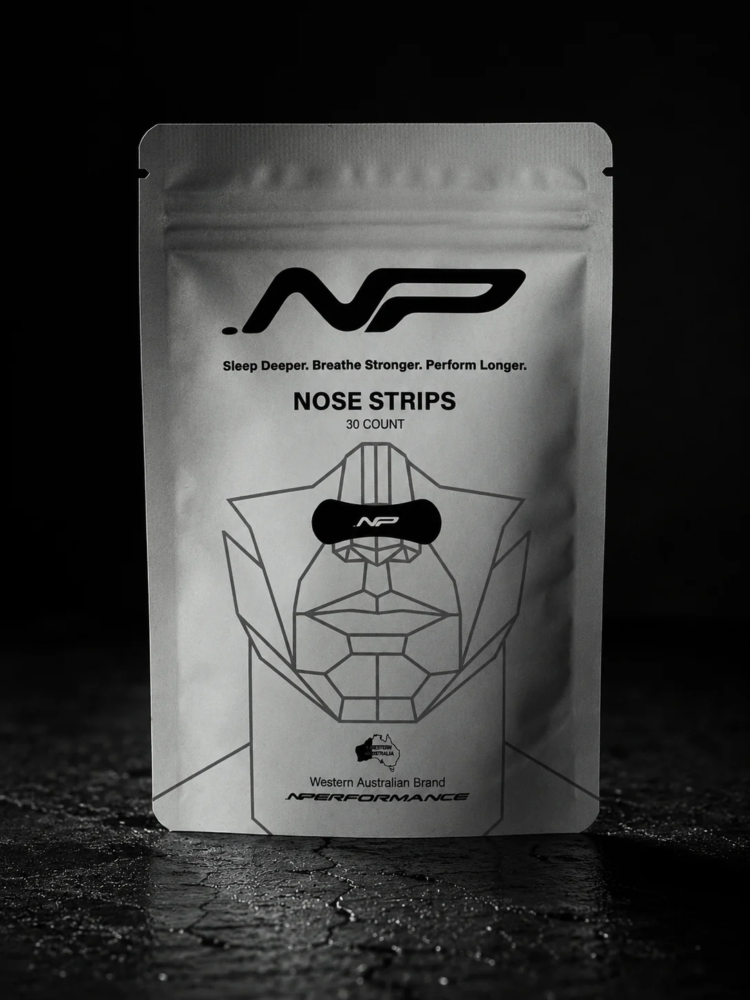 Original NP silver pouch, 30 branded nose strips